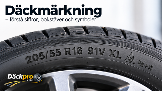 Däckmärkning på bildäck – 205/55 R16 91V XL